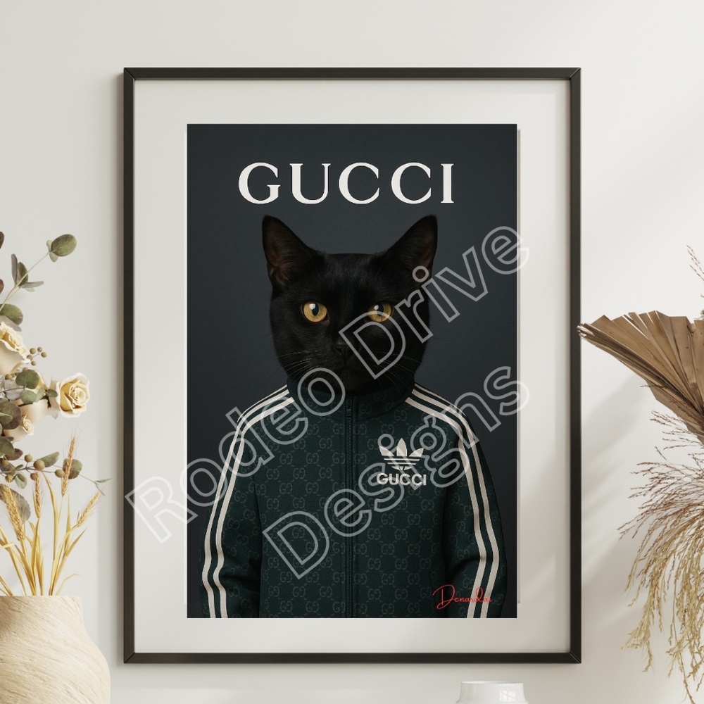 11x17 Gucci Inspired Black Cat Poster Print Streetwear Limited Prints